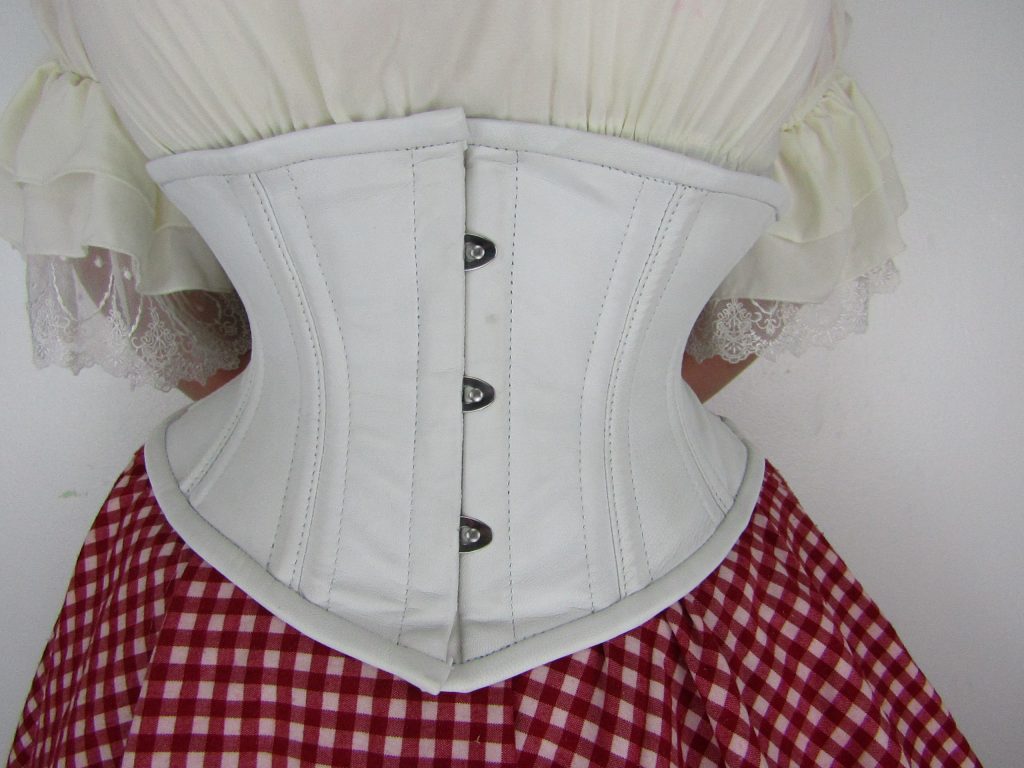 Custom Double Boned Leather Wasp Underbust Corset Dotty After Midnight