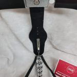 Chastity Belt w/ Split Rear Chain and Plug (Female, Black) - Image 7