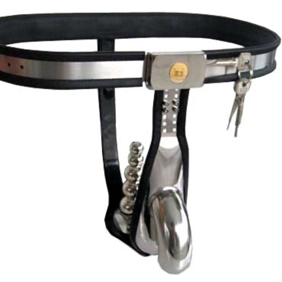 Chastity Belt W External Cage Plug Male Dotty