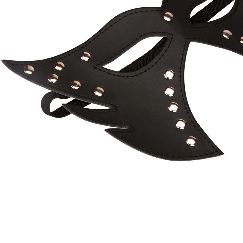 Faux Leather Studded Cat Mask Dotty After Midnight