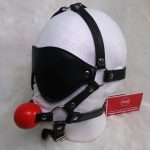 Ball Gag w/ Blindfold Harness (Red)