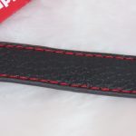 Leather Wrapped Metal Ring Ball Gag with Red Stitching - Image 2