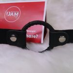 Leather Wrapped Metal Ring Ball Gag with Red Stitching - Image 7