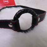 Leather Wrapped Metal Ring Ball Gag with Red Stitching - Image 3