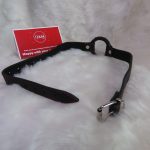 Leather Wrapped Metal Ring Ball Gag with Red Stitching - Image 8