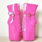 Pink Locking Pvc Ankle High Pony Ballet Boots