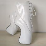 White Pvc Ankle High Pony Ballet Boots - Image 2