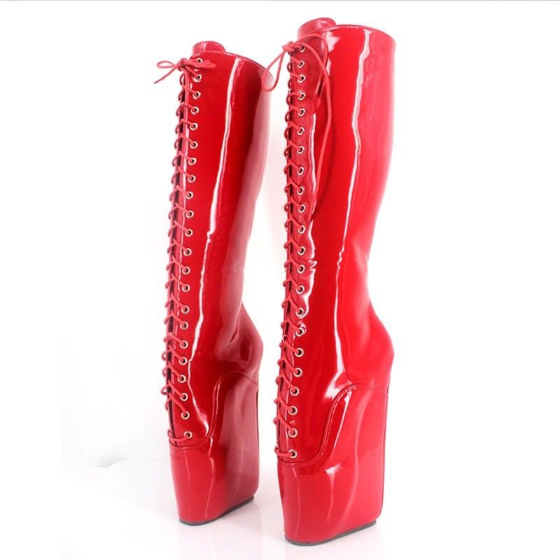 red pvc boots