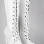 White PVC Knee High Platform Boots - Image 5