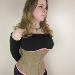 Custom Made Hessian Short Line Underbust with Pink Trim - Image 8