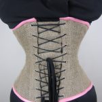 Custom Made Hessian Short Line Underbust with Pink Trim - Image 7