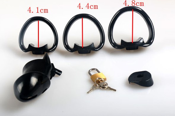 Chastity Device w/ 3 Ring Sizes (Black) | Dotty After Midnight