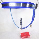 Chastity Belt w/ Single Chain plug (Female, Blue)