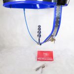 Chastity Belt w/ Single Chain plug (Female, Blue) - Image 3