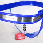 Chastity Belt w/ Single Chain plug (Female, Blue) - Image 5