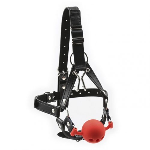 Harness Ball Gag w/ Nose Hook (Red) | Dotty After Midnight