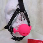 Harness Ball Gag w/ Nose Hook (Pink) - Image 3