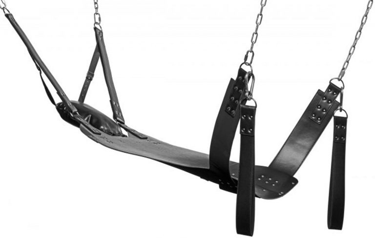 Leather Sex Swing W Stirrups And Leather Pillow And Stand Dotty After