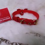 Red Plush Bell Collar - Image 2