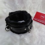Fluffy Faux Leather D-Ring Collar w/ Lock