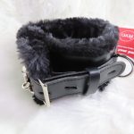 Fluffy Faux Leather D-Ring Collar w/ Lock - Image 6