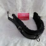 Fluffy Faux Leather D-Ring Collar w/ Lock - Image 4