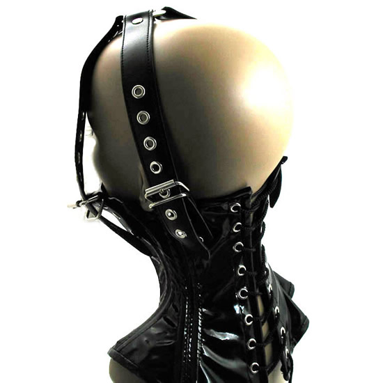 Pvc Neck Corset Lace Closure With Head Harness Dotty After Midnight 