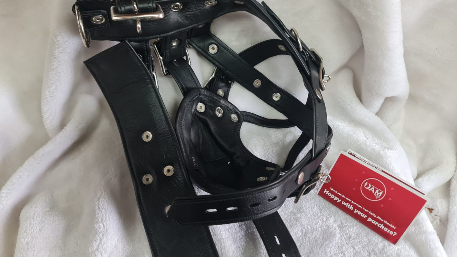 Real Leather muzzle mask Harness in soft leather (Black) | Dotty After ...