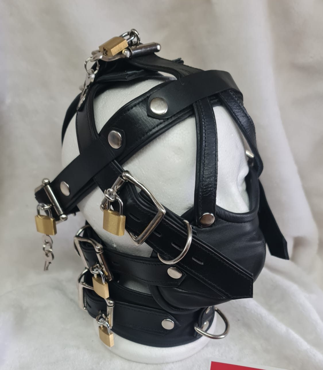 Real Leather muzzle mask Harness in soft leather (Black) | Dotty After ...