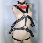 Black Faux Leather Male Full Body Bondage Costume