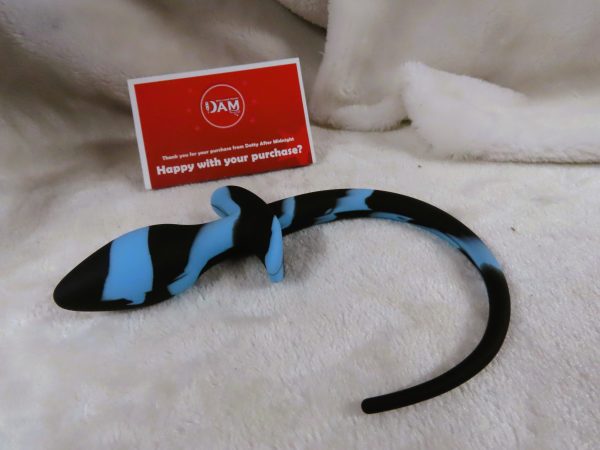Puppy Play Butt plug Tail (Light Blue and Black) - Image 3