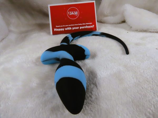 Puppy Play Butt plug Tail (Light Blue and Black) - Image 4