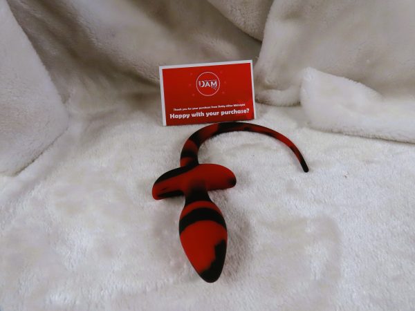 Puppy Play Butt plug Tail (Red and Black) - Image 3