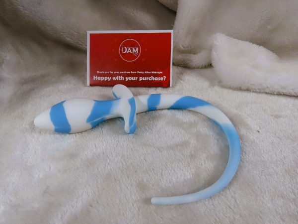 Puppy Play Butt plug Tail (Light Blue and White) - Image 3