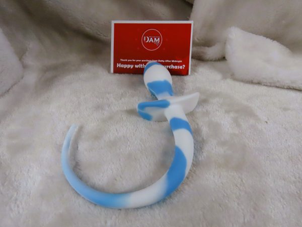Puppy Play Butt plug Tail (Light Blue and White) - Image 4