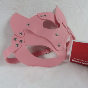 Pink Faux Leather Cat Mask