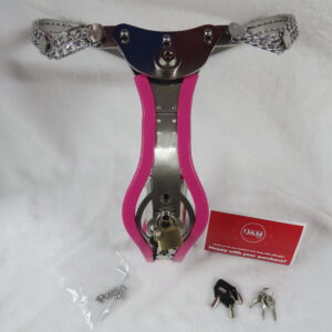 Chastity Belt w/ internal tube & Plug (Male, Pink)