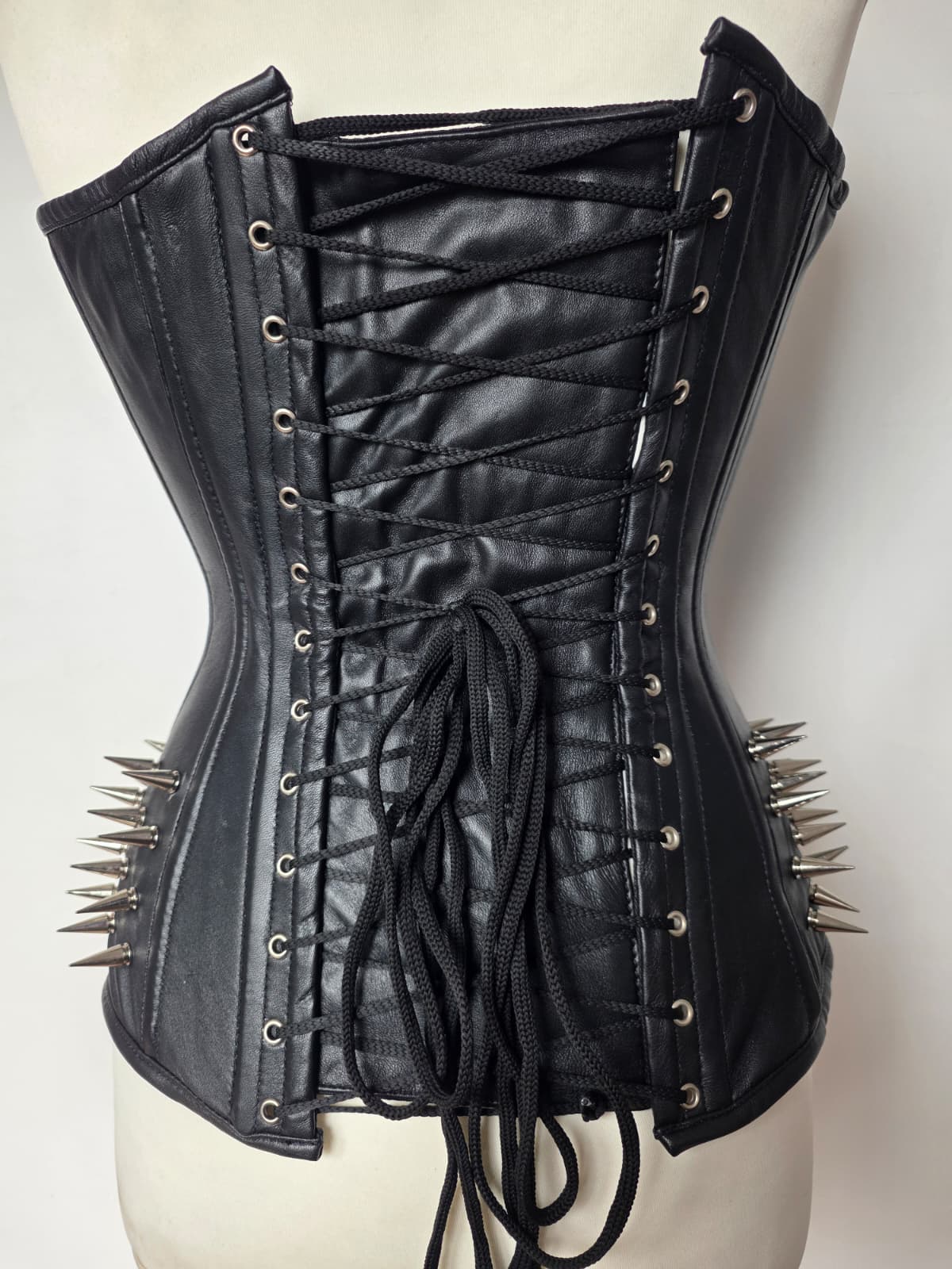 Custom Made Leather Overbust Corset Metal Spikes - Image 3