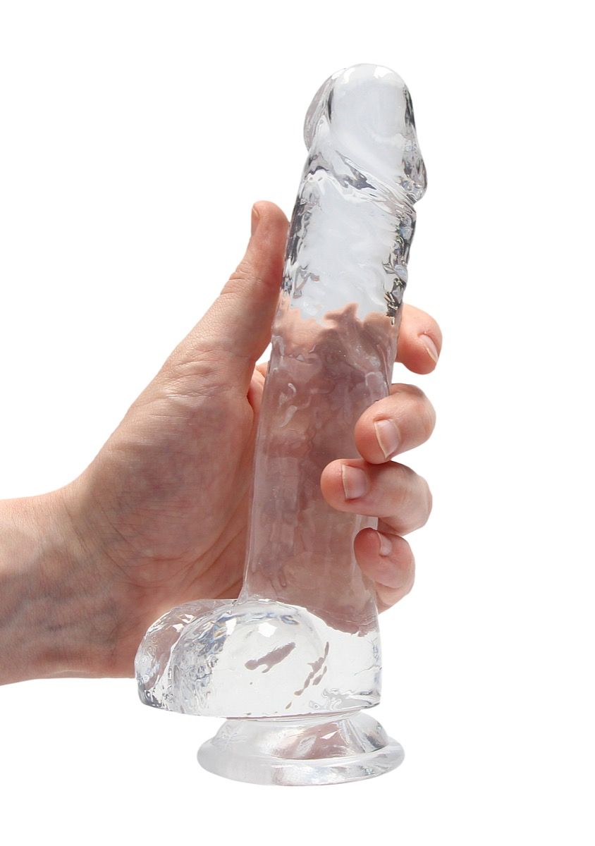 Real Rock Clear 8" Realistic Dildo With Balls - Image 5