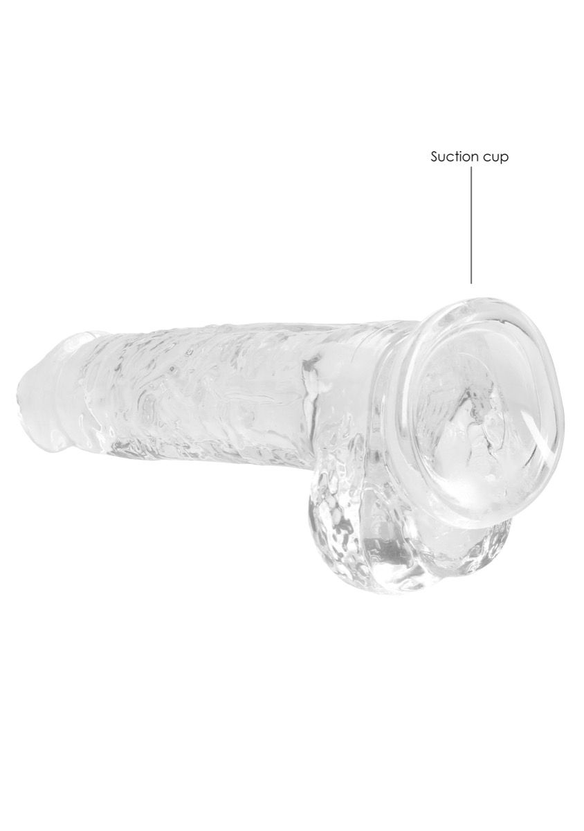Real Rock Clear 8" Realistic Dildo With Balls - Image 3