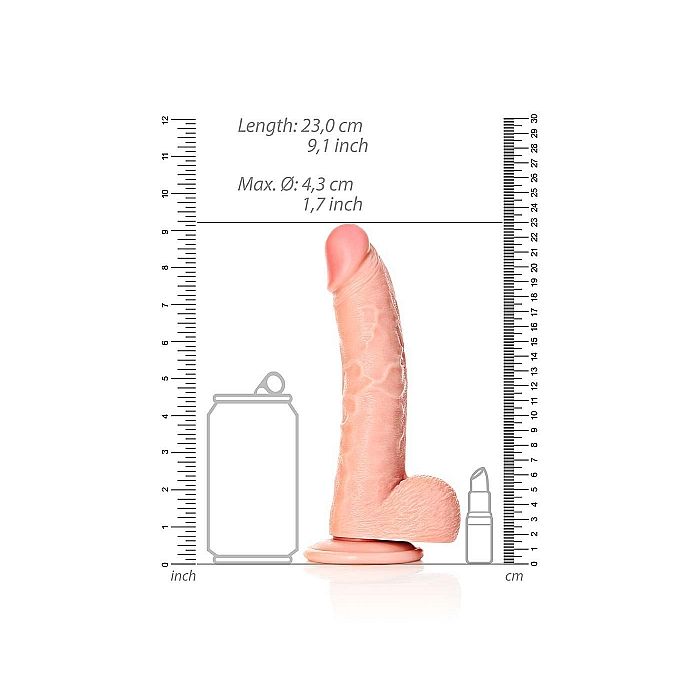 Real Rock - Curved Realistic Dildo & Balls with Suction Cup 8 inches - Image 5
