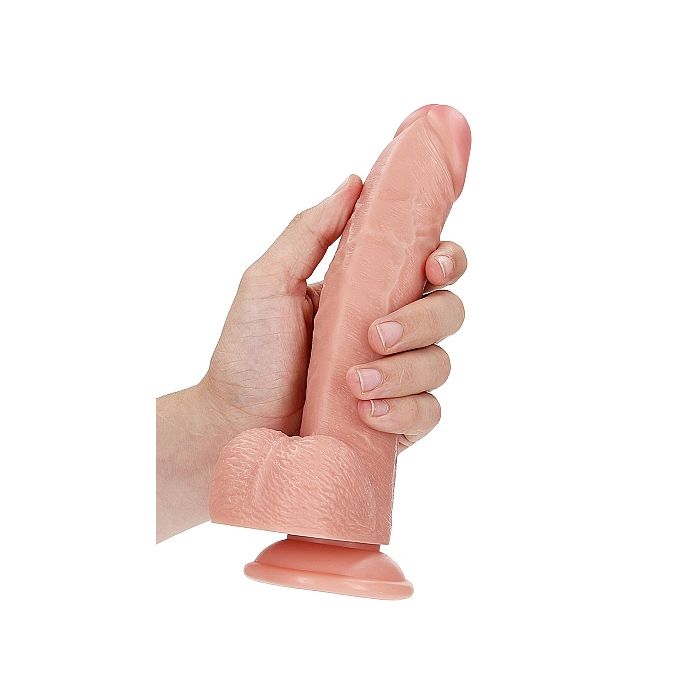 Real Rock - Curved Realistic Dildo & Balls with Suction Cup 8 inches - Image 2