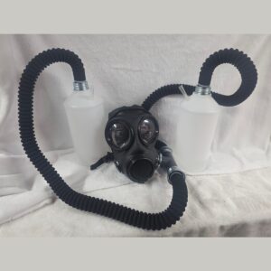 Gas Mask with x2 Blind Lid, x2 BUBBLE BOTTLES, x2 1M TUBES, x1 T PEACE, x1 Respirator