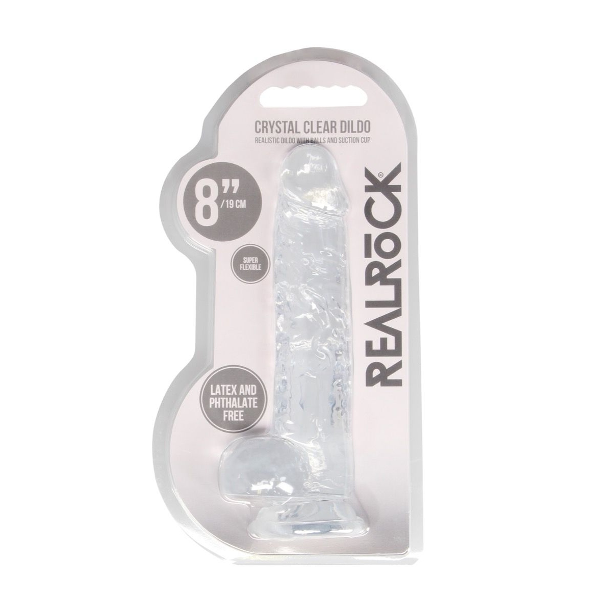 Real Rock Clear 8" Realistic Dildo With Balls