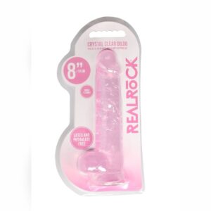 Real Rock Pink 8" Realistic Dildo With Balls