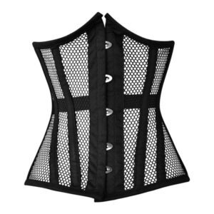 Custom Black longline underbust mesh summer corset