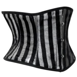 Custom Cotton Twill Silver and black Underbust Corset