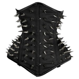 Custom Black Cotton underbust with Spikes