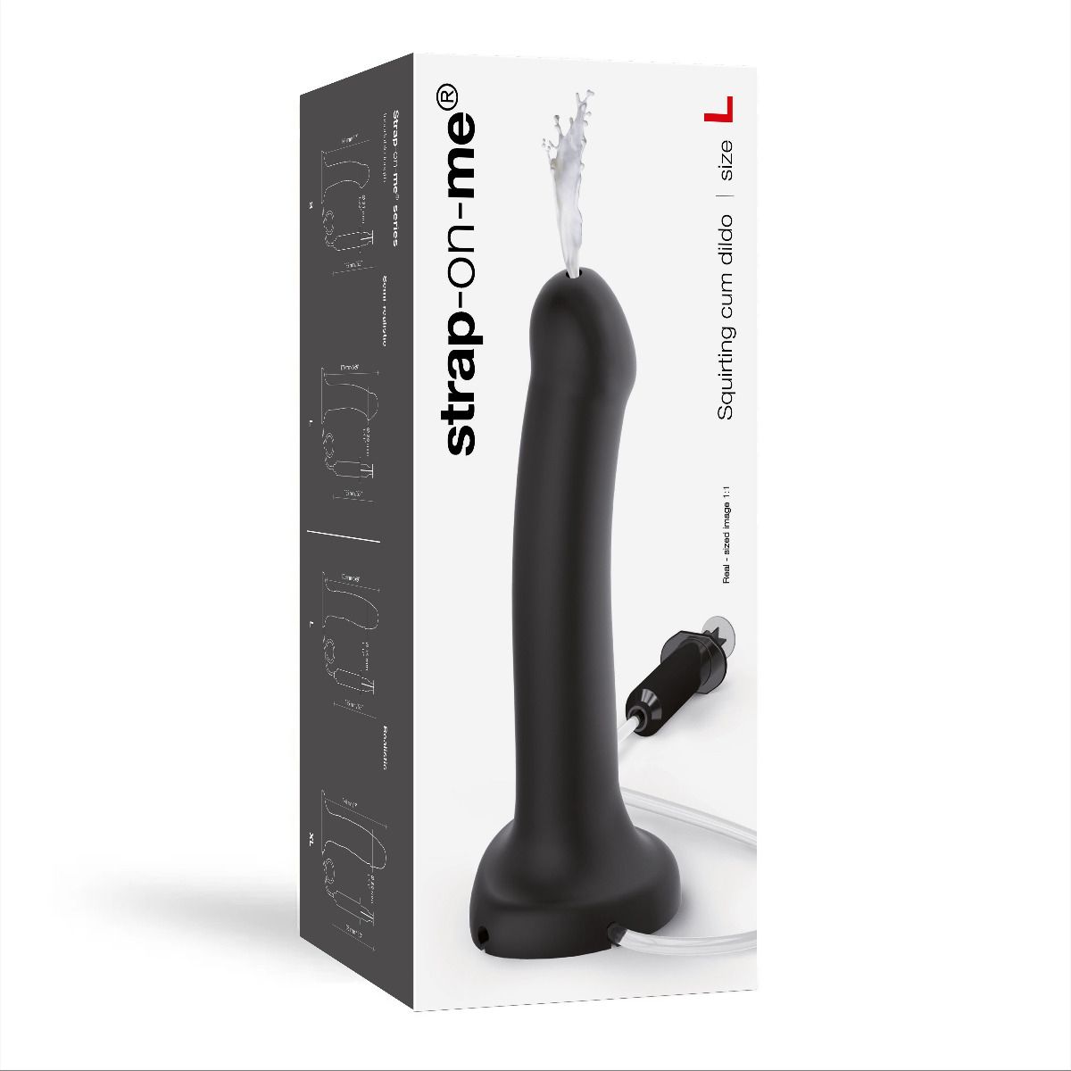 Strap On Me - Squirting Cum Dildo Semi-Realistic Black - L - Image 3