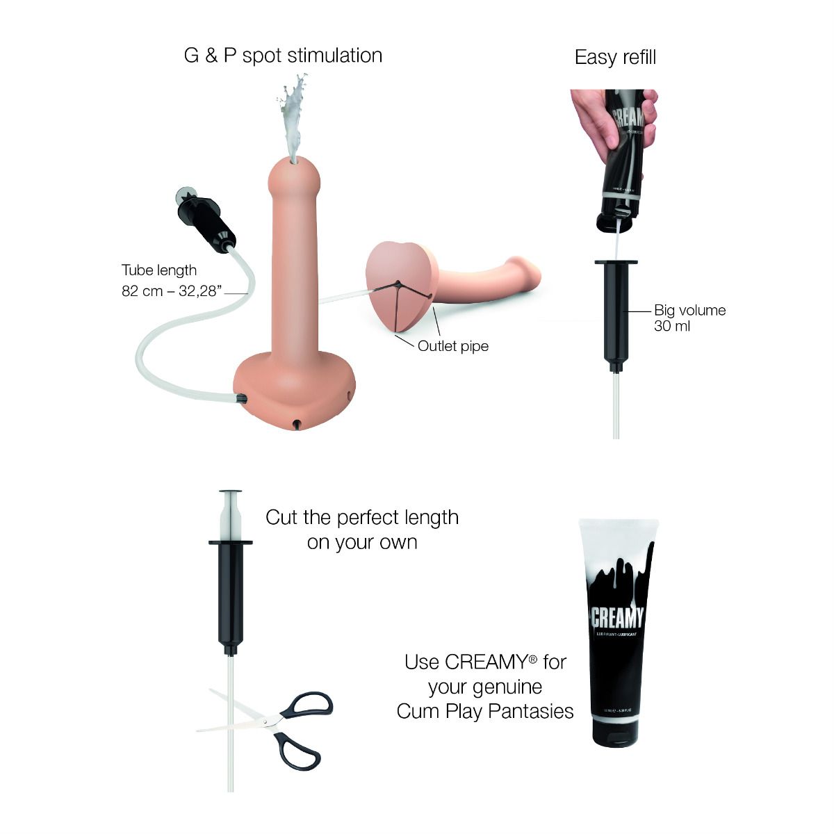 Strap On Me - Squirting Cum Dildo Semi-Realistic Vanilla - L - Image 7